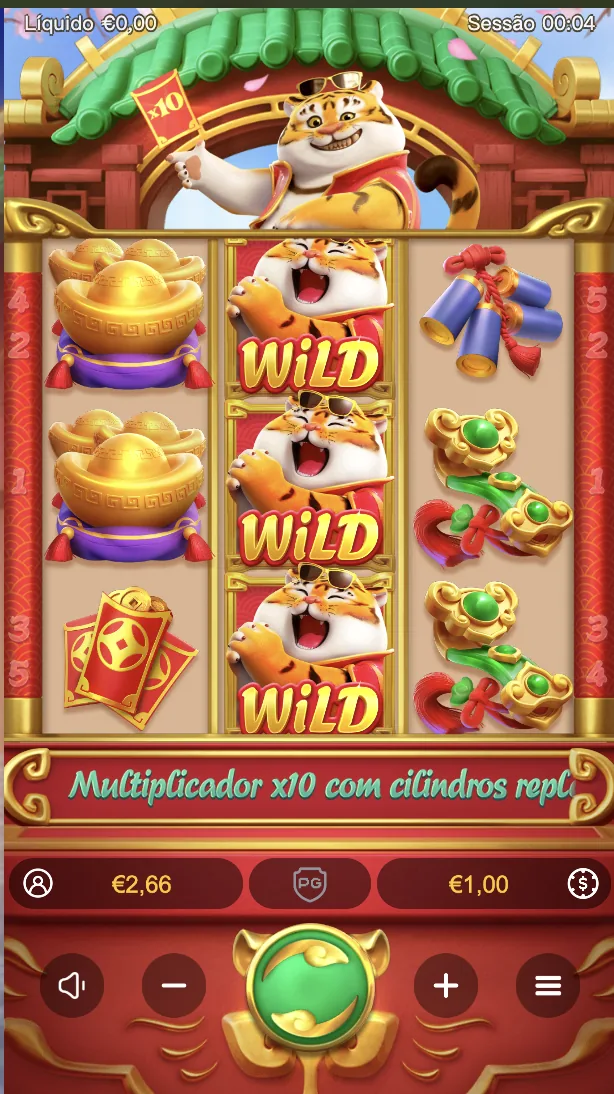 Ecrã do jogo Fortune Tiger da PG Soft
