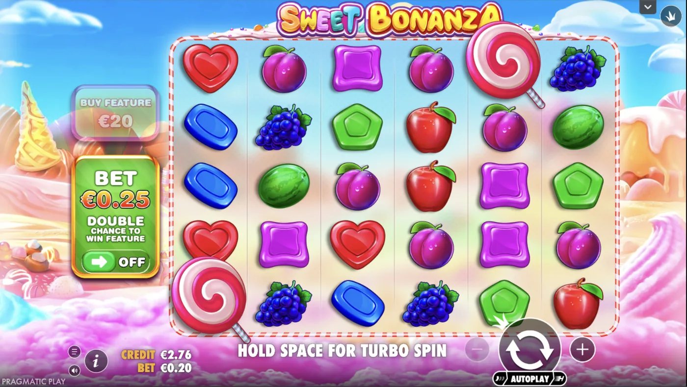 Ecrã do jogo Sweet Bonanza da Pragmatic Play